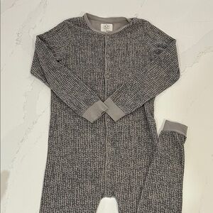 Arborist Unisex Gray Patterned Onesie Long Underwear Pajama Cabincore Winter XS